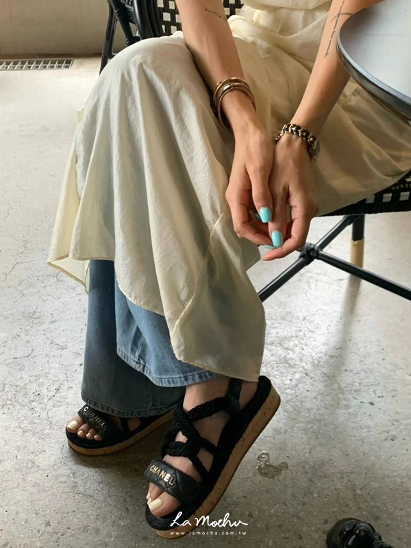 防曬澎感抓皺長洋裝